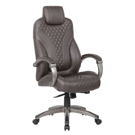 Boss Office Products Executive Comfort Chair, Brown Vinyl, Flex Arms B8871P-BB